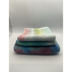3-PC Hand Tie Dye Towel & Wash Cloth Set Handmade Upcycled